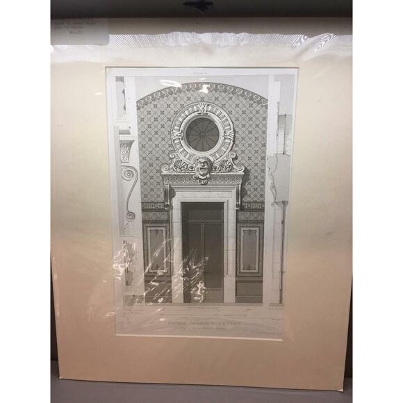 Antique 1876 Engraving Theatre Du Chatelet Decor Plan Paris by Cesar Daly